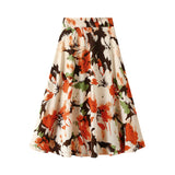 Broken Flower Half-Dress Woman Summer New High-Rise Thin Feeling Long Retro A-Word Umbrella Skirt 6612-21