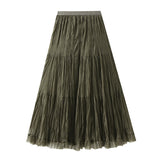 Fairy Temperament Mesh Dress Dress Girl 2026 Spring And Summer High-Waist A Word Folded Loose Big Swing Skirt 0915