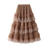 Autumn And Winter New Color Matching Fashion Wearing A Large Swing Dress Dance Skirt Heavy Industry Cake Skirt 1391
