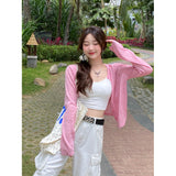 2026 Summer Sling Skirt With A Thin New Knit Shirt Female Hollow Hooded Coat