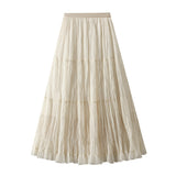 Autumn New Lotus Leafy Skirt Purple Half-Dress Girl A Word High-Waisted Cake Dress 9379