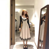 Pure-Want-Style Lace Lace Lace Waist Thin Sling Dress With Knitted Cardigan Summer New Two-Piece Set Of Women