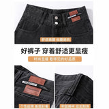 Black High-Waisted Straight Jeans Women Autumn And Winter Trend New With Velvet Pear Shape Narrow Version Of Thin Leggings