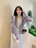 Set Women's 2025 Sleeveless Vest Dress Body Long Dress Knitted Open Shirt Twily Hollow Design