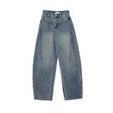 Blue Scissor Jeans Women 2025 Autumn And Winter Loose Broad Leg Trousers Design High Waist Wide Leg Pants New