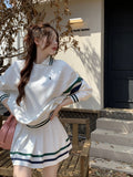 College Wind Blowing Street Sports Suit Skirt Women Spring And Autumn Casual Fashion Cut Sweet Hot Girls Two-Set