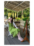 Bohemian Asian Style Suit Green Tud Dress Women Summer Design Small Many Pamine Skirt Women