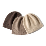 Cashmere 2026 Autumn And Winter New Women's High-End Solid Color Hoist Knitting Fashion Heavyweight Head Hat