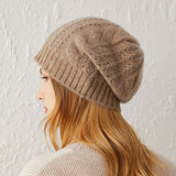 Cashmere 2026 Autumn And Winter New Women's High-End Pure Color Sesame Blossom Hollow Warm Fashion Knitting Leisure Head Hat