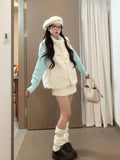 Autumn And Winter Korean Warm Furry Sleeveless Lamb Wool Vest Coat Folded Soft Languid Sweater