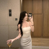 Design A Small Temperament Dress With A Small Temperament Dress With A Hip Dress In The Summer New French-Style Faelin Hanging Neck Dress
