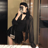 2026 New Autumn And Winter Slightly Fat Mm French Pure Lust Sexy Hot Girl Dress Female Design Sense Thin Dress