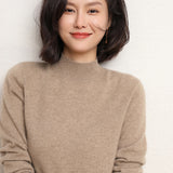 Cashmere 2026 Autumn And Winter New Lady Body Repair Semi-High-Necked Solid-Color Short-Case Knitted Sweater