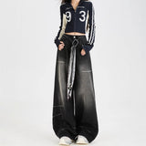 Black Wide-Legged Jeans Women's Winter 2025 Trend New High Street Small Work Clothes Loose Straight Pants