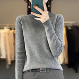 Big Explosion Wool Blending 2026 Autumn And Winter Women's Heap Of Simple Short-Case Knitted Bottom Sweater