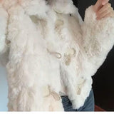 2025 New Imitation Fur Horned Fur Buckle Fur One Short Coat Women Autumn And Winter Cotton Loose Plush