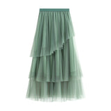 Autumn New Korean Version Of Irregular Mesh Dress 8621