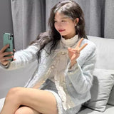 Autumn Small Fragrant Style Design Lace Coat Top Is Pure Want To Slim Half Skirt Two-Set Set