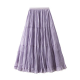 Fairy Temperament Mesh Dress Dress Girl 2026 Spring And Summer High-Waist A Word Folded Loose Big Swing Skirt 0915
