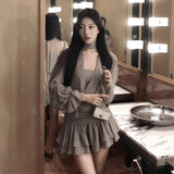 2026 New Autumn And Winter Slightly Fat Mm French Pure Lust Sexy Hot Girl Dress Female Design Sense Thin Dress