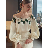 Design Sense Mesh Splicing Shirt Autumn Dress Women 2026 New Heavy Industry Embroidery Flower Shirt Chic Beautiful Shirt