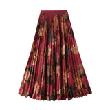 2026 Spring And Summer High-End Retro Print Skirt Classic High-End Feeling A-Word Long Dress D9908
