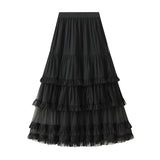 2025 Spring New French Small Super Fairy Sweet Cake Layer Girl First Love Skirt Step Half Skirt 8929