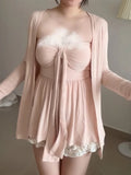 Fat MM Korean Pure Lust Style Braid Vest Women Summer New Wear Slim Long Sleeve Open Shirt Beautiful Top