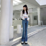 Black High-Waisted Micro-Horn Jeans Women's Autumn 2025 Thin New Burst Spring And Autumn Women's Horseshoe Pants