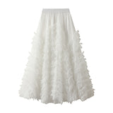 Design Sense High-End Mesh Yarn Heavy Industry Super Large Swing Dress Thin Croake Gorgeous Cake Skirt 1380