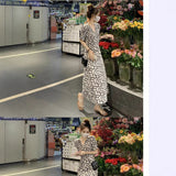 2025 New Summer Fairy Thin High-End Famous Temperament To Receive Waist Long Black And White Broken Flower Joint Dress