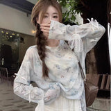 Dopamine Star-Print Hooded T-Shirt For Women 2025 Summer New Niche Leisure Loose Thin Sunscreen Top