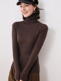 Fine Wool 2026 Autumn And Winter New Women's Body Stacked Elastic Solid Color Short Knitted Bottom Sweater