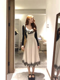 Pure-Want-Style Lace Lace Lace Waist Thin Sling Dress With Knitted Cardigan Summer New Two-Piece Set Of Women