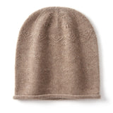 Cashmere 2026 Autumn And Winter New Women's High-End Solid Color Knitting Thick To Keep Warm Fashion Cloud Flowers Casual Hat