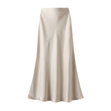 Design Lustrous Silky Silky Dress Half-Dress Women's Summer Long Fishtail Skirt High-Waisted Thin-Butt Skirt9902