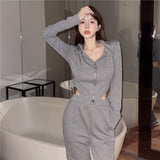 2025 New Women's Spring And Autumn Slimmed Sports Suit Casual Fashion Design Top Pants Two Sets