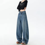 Broad-Legged Scissor Jeans Women 2025 Autumn And Winter Trend With The New High-Rise Loose Thin Sleek Trousers