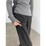 Characters Plus Velvet 2026 Trousers Women's Autumn And Winter New Hairs, Open Fork Pants Straight Thicken Banana Trousers Casual Women