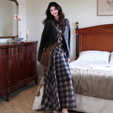 Fashion Suit Retro Style Neckless Sling Vest 2025 Women's Summer High-Waisted Skirt Two-Piece Tide