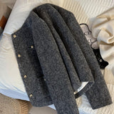 2025 New Gray Temperament French Small Fragrant Hair, Short Coat Women Winter Warm PlumÃÞ Inside The Top