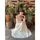 2026 Summer French Sweet And Gentle Super Fairy Temperament Hanging Neck Dress Female White Moonlight Seaside Holiday Dress
