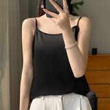Silk Satin 2026 Spring And Summer Women's New Dress In A Short Collar With A Single Shoulder Sling Slings Small Vest