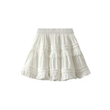 Ballet Style Cake Half Dress Woman Autumn High-Waist A Short Skirt 2025 New Ponponn 100-Folded Skirt D1380