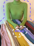 Black High-Neck Knitted Bottom Shirt Autumn And Winter Model Of Long Sleeves With A Female Sweater Slimming Clothes
