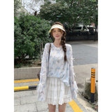 Dopamine Star-Print Hooded T-Shirt For Women 2025 Summer New Niche Leisure Loose Thin Sunscreen Top