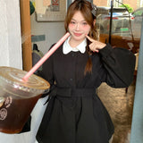 Autumn And Winter 2025 Huge Look Double-Sided Hair This Coat Girl Small Man Wearing A Lantern Sleeve Dress