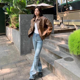 2026 Super Fire Coat Leather Women Brown Spring And Autumn Leather Jacket Black Spring High-End Feel Coat Tide