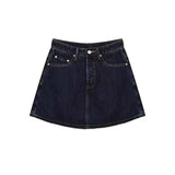 Dark Blue Cowboy Half-Dress Woman 2025 New Summer High-Waisted Short Skirt Pear-Shaped Body A Skirt