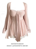 Fat MM Korean Pure Lust Style Braid Vest Women Summer New Wear Slim Long Sleeve Open Shirt Beautiful Top